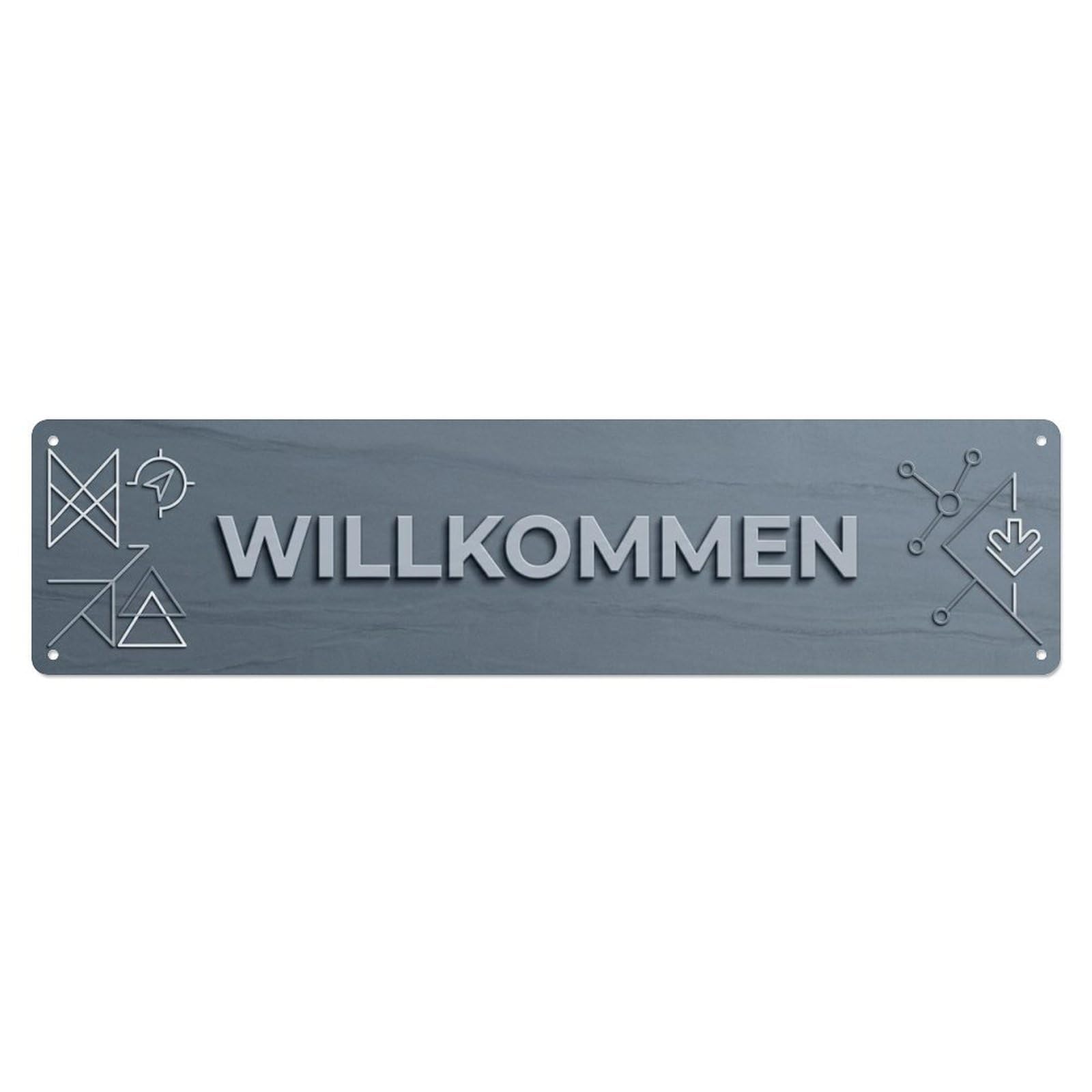 Slate Gray Modern Professional Welcome Metal Tin Sign