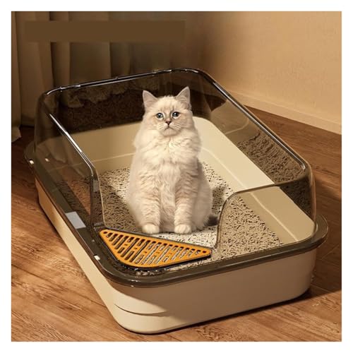Caja de arena para gatos semi cerrada grande color negro miniatura 4