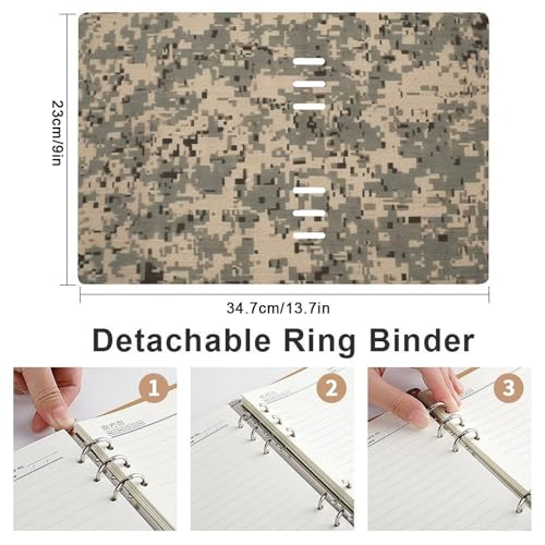 Cuaderno A5 de camuflaje digital para organizar viajes y notas 2