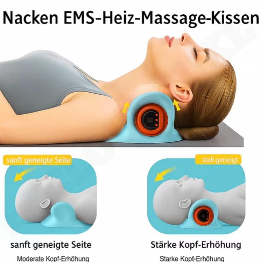 Azouna SmartNeck 4-in-1Nackenmassager Kabelloses Nackenmassagegerät mit EMS & Wärme, 3 Modi, 6 stufige Intensitätsanpassung, für Nacken, Schulter & Rücken