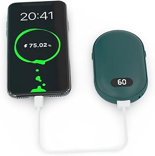 Stylish 2-in-1 Rechargeable Hand Warmer & Power Bank – 10,400mAh (for Two), Multi-Heat Modes (45°C/60°C), 5200mAh Each, Compact Winter Essential