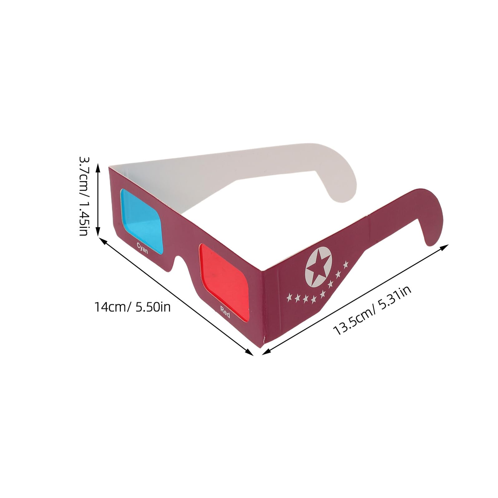 NUOBESTY 10pezzi Occhiali Rosso Blu in Cartone Custodia Protettiva per Tv Film Dvd e Attività Didattiche