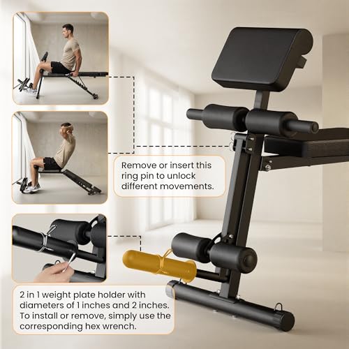 Steelite Adjustable Weight Bench for Home Gym, Foldable Workout Bench with Leg Extension and Leg Curl, 770 LBS Multi-Function Preacher Curl Weight Bench for Full Body Training Fitness, Incline Decline Flat Sit Up Bench Home Gym Equipment with Wheels for Bench Press Exercise - Image 5