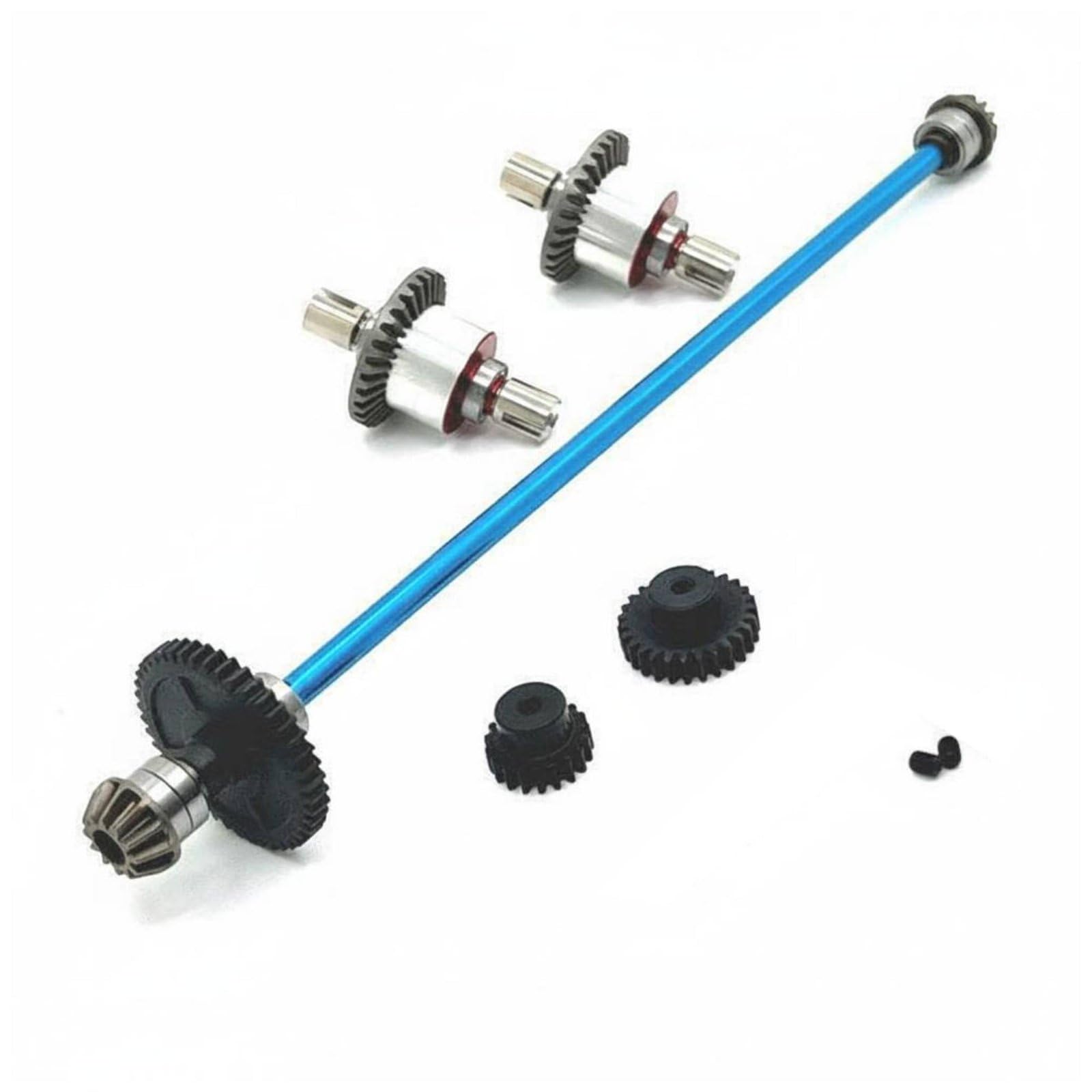 Caja de Cambios para Coche RC Transmisión Diferencial Engranajes Conjunto Metálico con Rodamientos para Reducir Fricción y Prolongar Vida, Azul Cielo