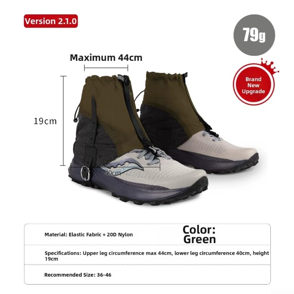 Polainas Ultraligeras 20D Nilon para Senderismo(Gold 19cm)