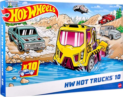 Hot Wheels Pack de 10 Camiones, Coches de Juguete, Regalo +3 años (Mattel HMK46)
