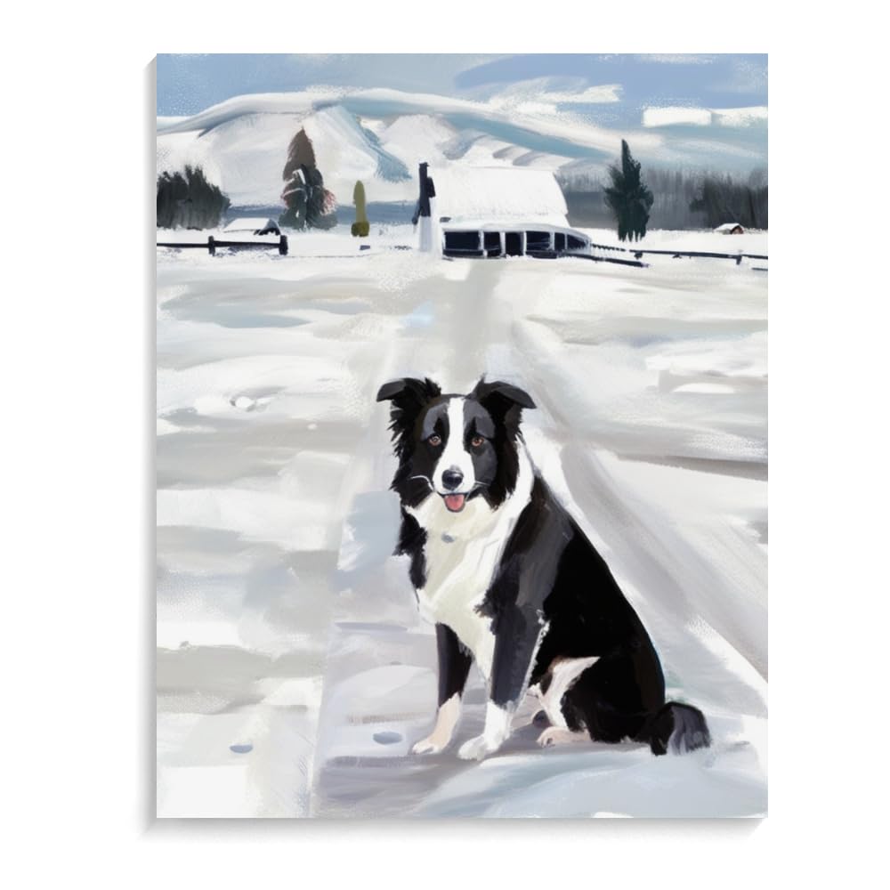 Peinture Par Numéros Ancienne, Motif Collie, Vintage, Occasion