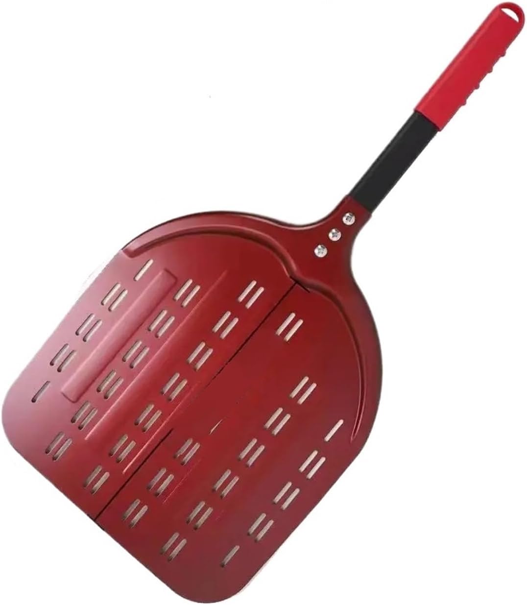 Big Pizza Shovel 12 14 Inch Turning Paddle Hard Anodized Short Handle Square Turner Aluminum Peel Nonstick For Oven(Red 12inch 61cm)