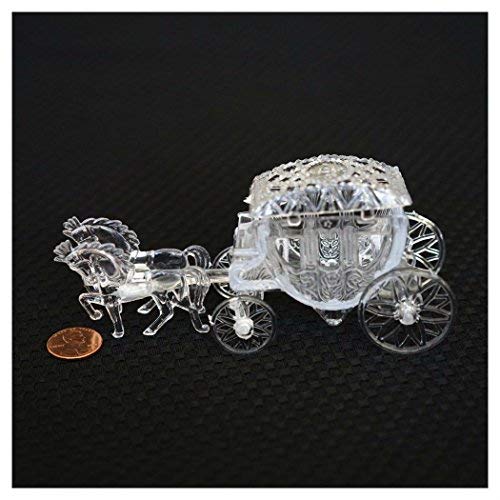 Unbranded Royal Vintage Cinderella Horse and Carriage Coach Cake Topper Clear