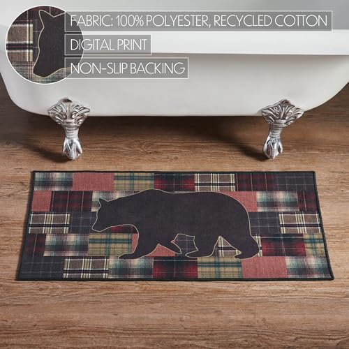 VHC-Brands-Bathroom-Bath-Mat-Polyester-Floor-Rug-for-Shower-Digital-Print-Wyatt-Collection-Rectangle-17×36-Bear-Crimson VHC Brands Bathroom Bath Mat Polyester Floor Rug for Shower Digital Print Wyatt Collection Rectangle 17×36 Bear Crimson