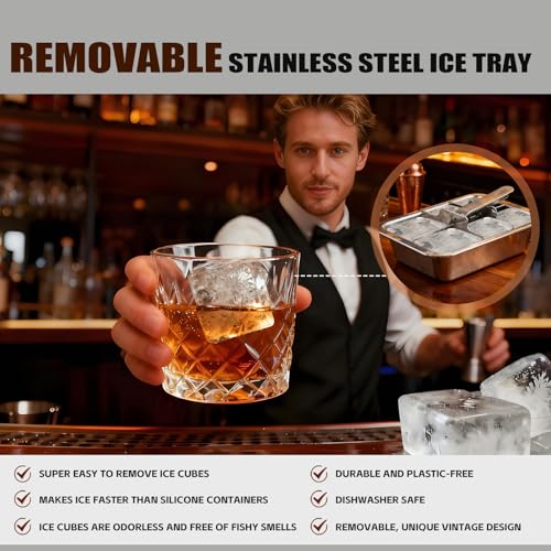 Bandeja para cubitos de hielo de acero inoxidable con palanca miniatura 5