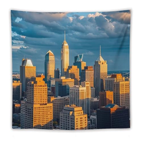 Tapisserie murale polyester A Busy Town in The City FHESDCW salon