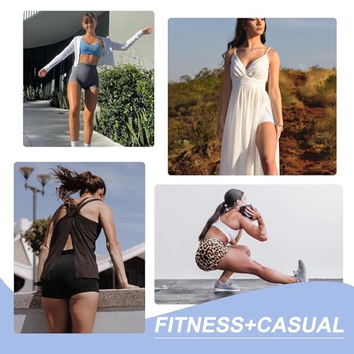 CAMPSNAIL Workout Biker Shorts Women - 3" High Waisted Tummy Control Compression Spandex Booty Volleyball Shorts for Yoga Gym Dance Black