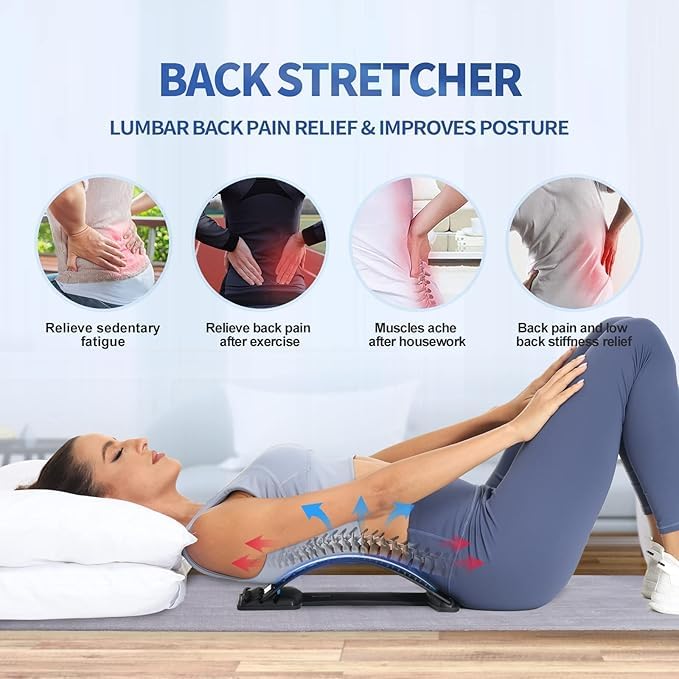 QP360 Back Stretcher Multi-Level Lumbar Region Back Support for Lower & Upper Muscle Pain Relief Spinal Curve Back Relaxation Device for Bed Chair & Car, Plastic QP360 Back Stretcher Multi-Level Lumbar Region Back Support for Lower & Upper Muscle Pain Relief Spinal Curve Back Relaxation Device for Bed Chair & Car, Plastic