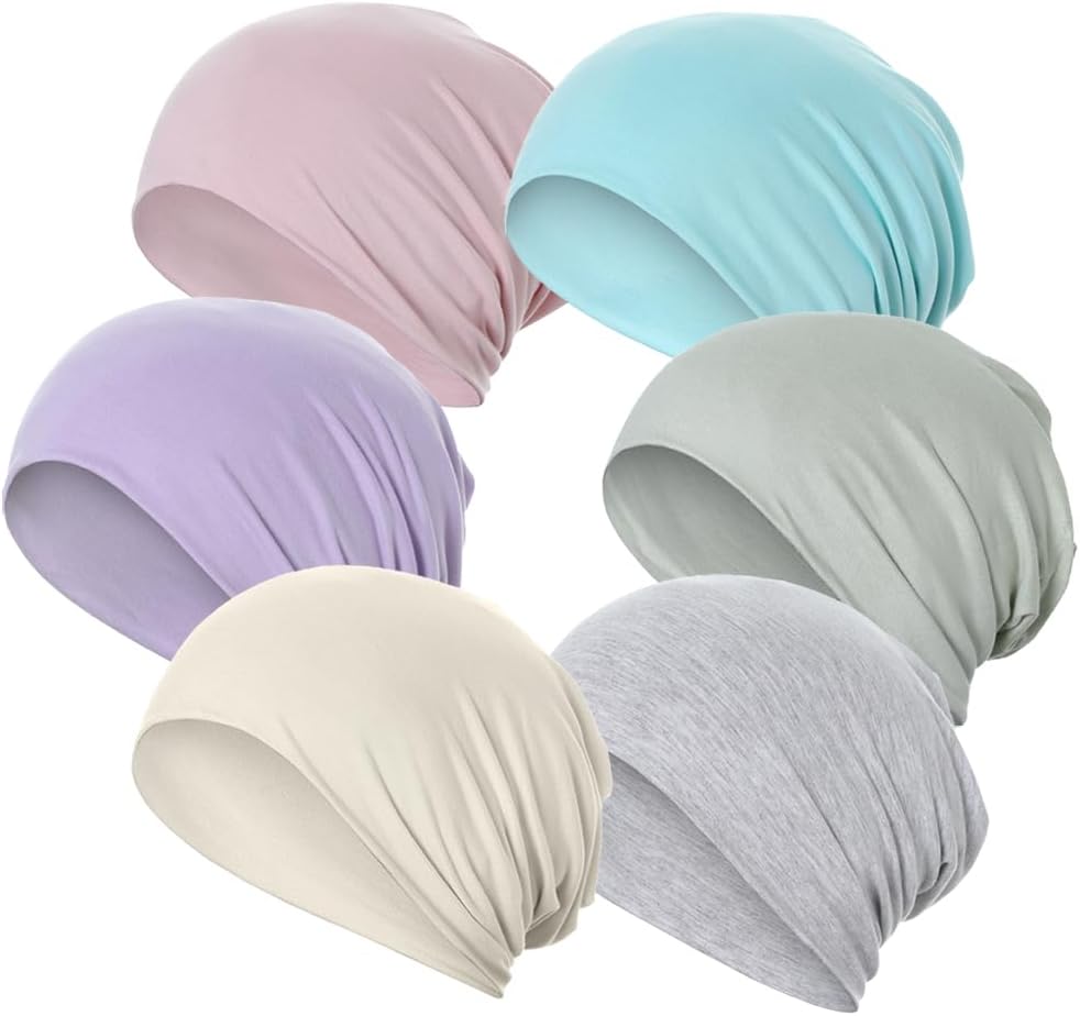 JarseHera 6PCS Cotton Slouchy Beanie Soft Sleep Caps Chemo Headwear Skull Cap Hats