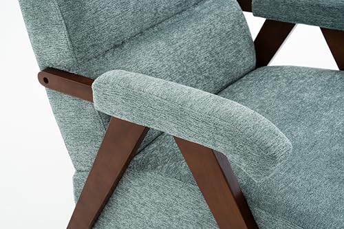KEIKI Accent Chair Set of 2, Upholstered Living Room Chairs with Solid Wood Frame and Thick Cushions, Mid Century Modern Tufted Lounge Armchairs for Bedroom Reading Room Apartment Office, Green by KEIKI - Used condition - Image 7