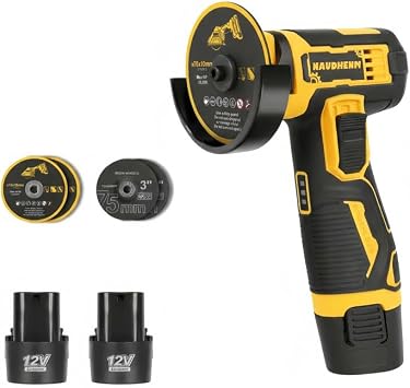 Brushless Cordless Angle Grinder, 75mm Diameter, Resin Grinding Wheels, Professional Sanding Tool Basic Model - Battery*2