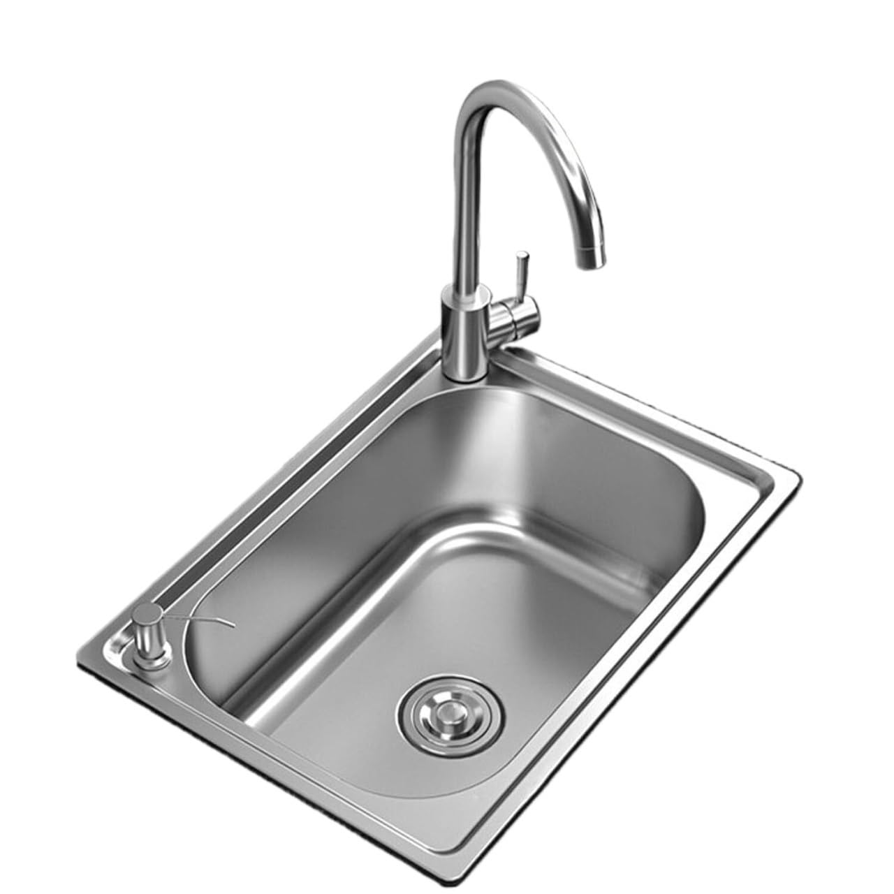 ZQFHSX Stainless Steel Kitchen Sink Free Standing， Built-in Inset/Undermount Sink,1 Basin Multifunction Washbasin,(65x45cm)