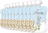 POPOTE - Porridge Bio Bébé - Dès 6 mois - Brassé Flocon Avoine, Lait Poudre - Gourde I...