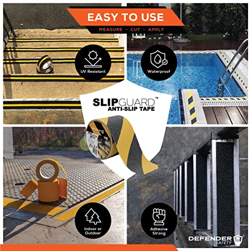 Defender Safety Slipguard™ Anti-Slip Floor Tape. 60 Medium Grit, Waterproof, Easy Installation, Indoor And Outdoor Applications. #TOP4