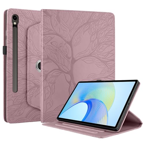 Succtopy Hülle für Samsung Galaxy Tab S10 Lite 10.9" 2025/S10 FE 10.9" 2025/ S9 FE 2023 PU Leder 360°Drehbar Multi-Winkel Schutzhülle mit Standfunktion und Stifthalter Rose Gold