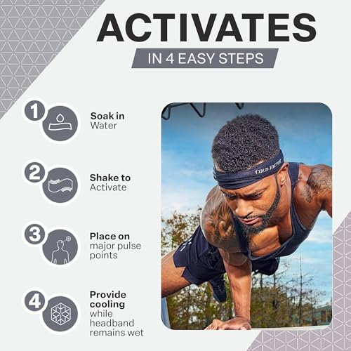 Image of COLD FACTOR Cooling Headband for Women and Men - UPF 50+ Advanced Evaporative Comfort, Instant Cooling Sweatband for Outdoor Sports, Fitness, Yoga, Hiking, Running, and Workout