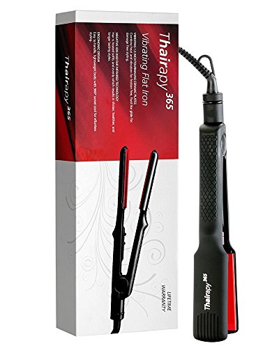 Thairapy 365 Vibrating Hair Iron Straightener, Black, Dual Voltage