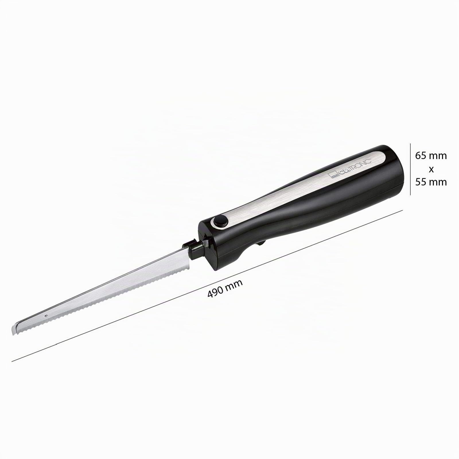 Couteau électrique de cuisine pour viande, couteau électrique pour aliments congelés (lame en acier inoxydable, lame dentée, couteau à pain, 120 W, noir)
