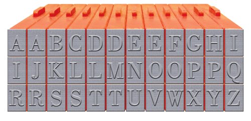 Mason Row XL-58000 36-Piece Uppercase Alphabet Clickable Bodoni Font Stamp Set