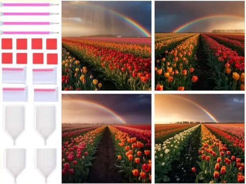 Peinture Diamant Tulipe pour illuminer votre décoration murale de salon