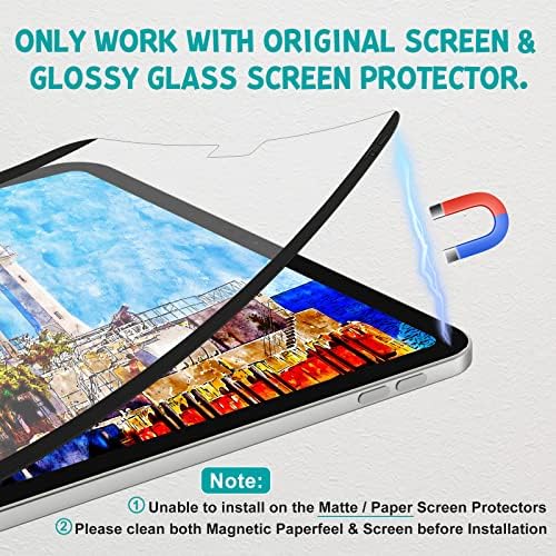 Paperfeel Magnetic Screen Protector for iPad Air 5/4 (2022/2020 Model, 5th / 4th Generation), iPad Pro 11 inch All Models, Matte Paper Film for Drawing-Removable/Anti-glare/Less Fingerprint
