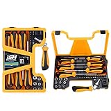 STEELHEAD 51-Piece Flexible Ratcheting Magnetic Screwdriver Bit & Socket Set, (32) Hex, Phillips, PZ, Slot, Square, Star Bits, (6) Phillips & Slot Screwdrivers, (9) 1/4' SAE Sockets, USA-Based Support