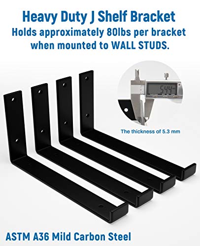 Leopo 12 Inch Shelf Bracket For Diy Floating Shelf, 1/5 Inch Thick Heavy Duty Bracket thumb #2
