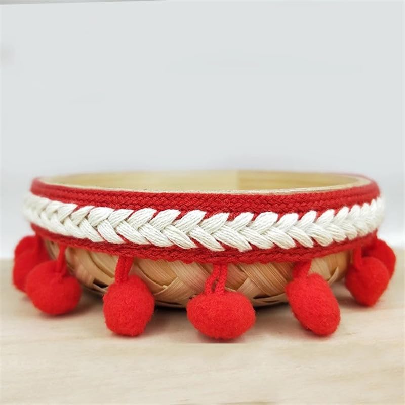 Yulakes 5 Yards 25mm Bordure à Pompons Galon Pompon Dentelle Pompon