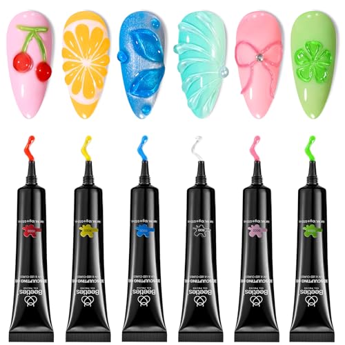 Image of Beetles Sculpting Gel 3D Gel for Nail Art 6 Colors