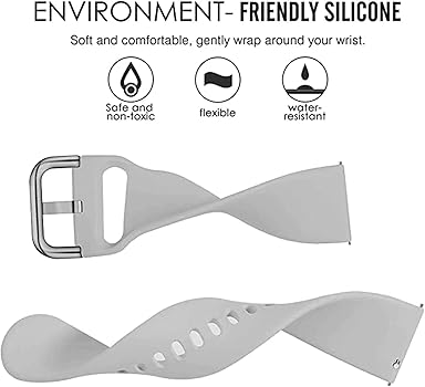 Cinturino In Silicone 19mm Quick Release Per ID205L, ID205S, ID215G, WF021, Uwatch3 E Simili – Morbido, Regolabile - 3