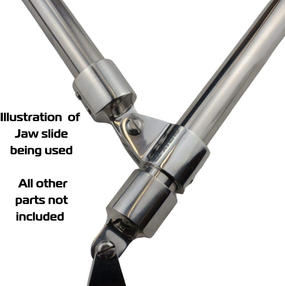 EZ-Xtend Bimini Top Jaw Slide Marine 316 Stainless Steel 2PC - HD Double Set Screws for Securing Bimini Top Frame. Double Holding Power for Optimal Safety. 7/8" or 1" Sizes.