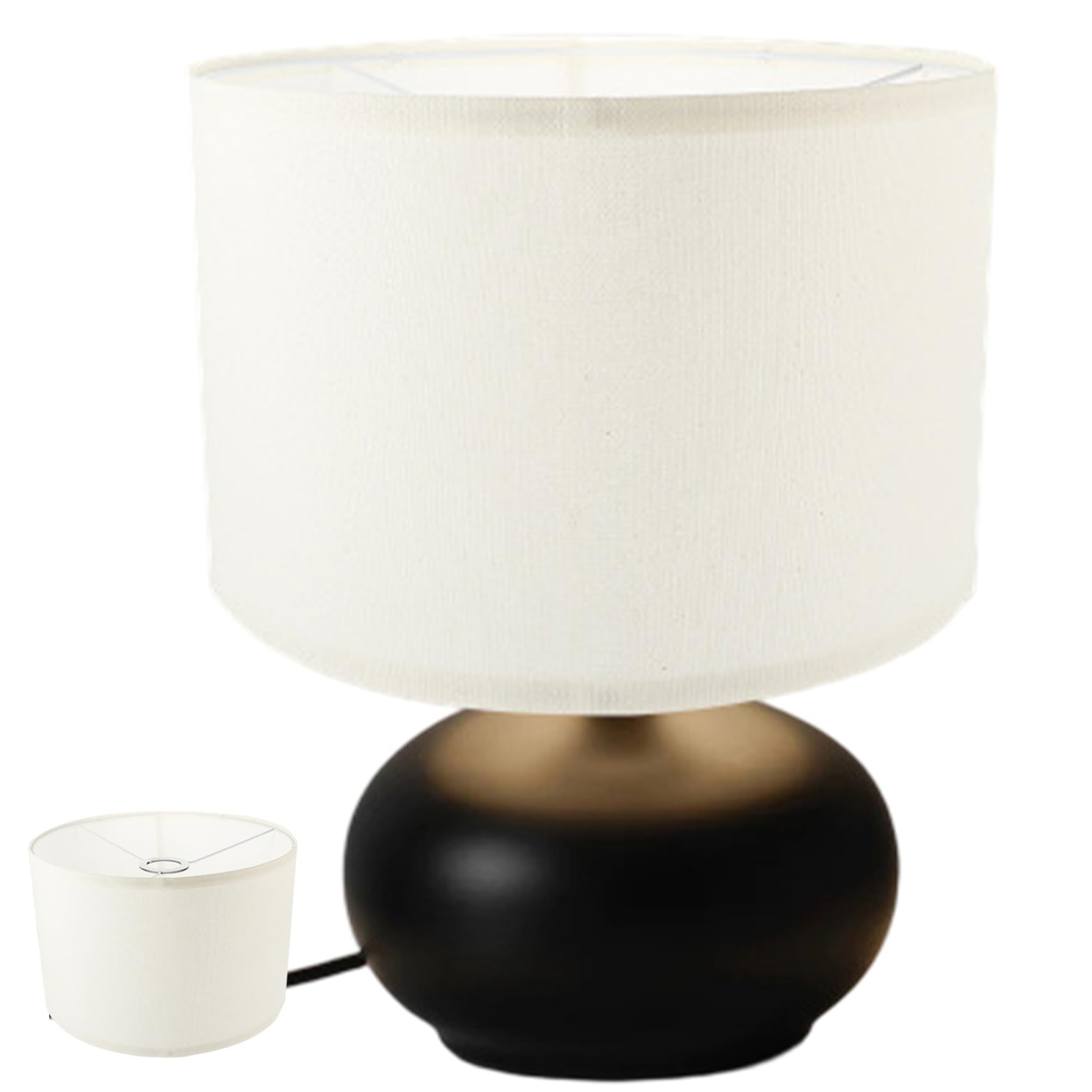Wedhapy drum lamp shades Floor Lamp Shades Table Fine Linen Lampshade Covers Removable Washable Drum Lampshades for Bedside, 7.86x7.86x7.07 Inch Beige