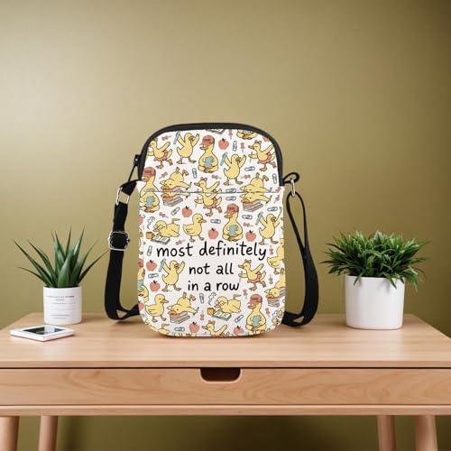 Mental Health Awareness Gift Therapist Gift Most Definitely Not All In a Row Funny Duck Mental Health Crossbody Bag4