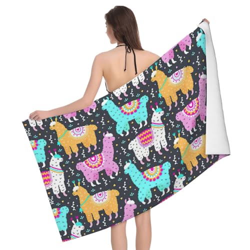Serviette de bain microfibre alpaga indien 81x132 cm