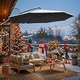 wikiwiki 10ft Patio Umbrellas Offset Outdoor Umbrella Cantilever Hanging...