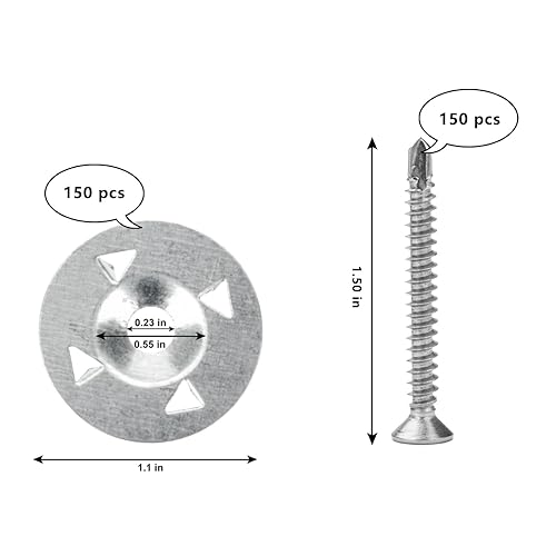 Miniatura 3 de 300 piezas de sujetadores de tablero de espuma, arandelas de metal de 1-18 pulgadas para instalación de fijación