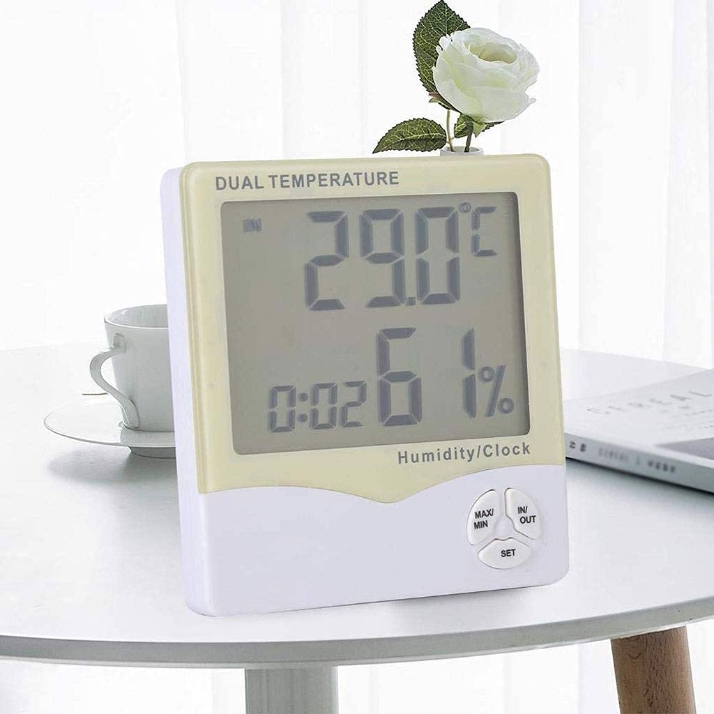 Termómetro de higrómetro Digital, Monitor de Temperatura Interior y al Aire Libre Monitor de Oficina Temp Temp MEGURO DE Gauge for HOGAR, Oficina, INVERNIERNO, JARDÍN Interior