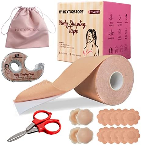 Boob Tape- Boobytape For Breast Lift Sweat Proof Boobtape For Large Breasts, Boobtape & Nipple Cover In Body Tape Set(2"&3")