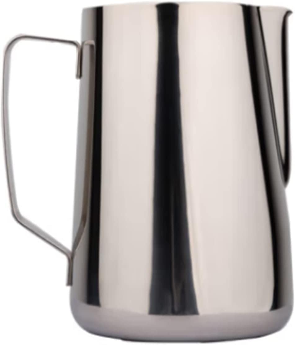 jarra de leche, Jarra for espumar leche for cafetera, taza de acero inoxidable, jarra, con forma flor, escala, for espuma