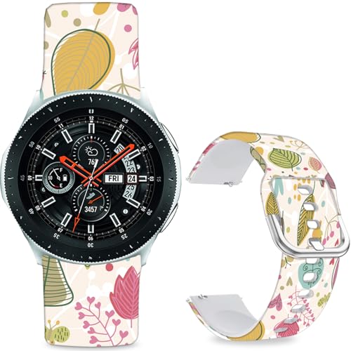 Sjiangqiao �p�^�[���v�����g�o���h Samsung Galaxy Watch 7/FE/6/5/4 40mm 44mm/Galaxy Watch 6 Classic 47mm 43mm�ɑΉ� 20mm �\�t�g�V���R���X�g���b�v���X�g�o���h �j����