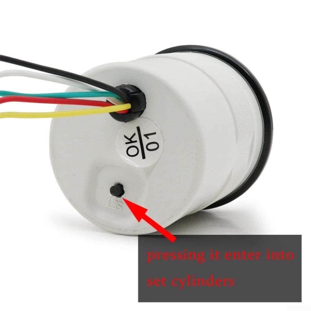 52 mm Diesel Drehzahlmesser 0–6000 U/min mit LED-Display für 12 V Anwendungen, entworfen für Armaturenbrett-Integration
