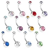 bauchnabelpiercing stecker zu kurz Marke. Piersando. Stückzahl: 12 Stück = 1 Set. Material Stab: 316 L Chirurgenstahl. Stabstärke: 1,6mm. Stablänge: 10mm. Größe Kugel: 6mm / 8mm - je nach Set. Größe Verschlußkugel: 4mm / 5mm - je nach Set. Farben Set 4mm x 6mm: Topaz / Blau / Rosa / Lila / Tanzanite / Aqua / Grün / Rainbow / Rot / Clear / Hellblau / Pink. Farben Set 5mm x 8mm: Clear / Rosa / Rot / Tanzanite / Hellblau / Aqua / Blau / Pink / Grün / Lila / Schwarz / Rainbow