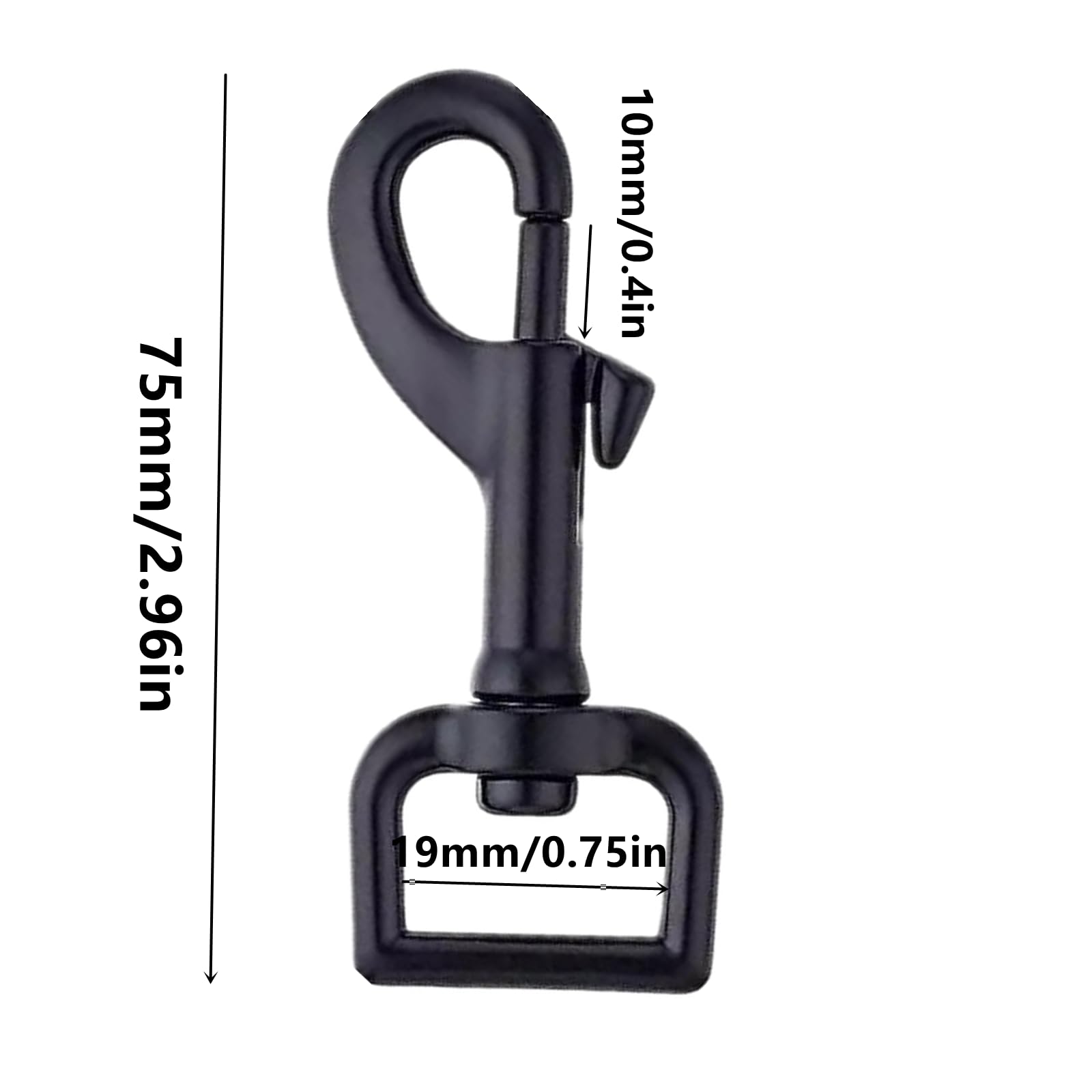 JLEivvi Rust-Proof Black 3/4'' Bolt Snap Hooks (4-Pack), Industrial-Grade Steel, 360° Swivel Eye - Image 2