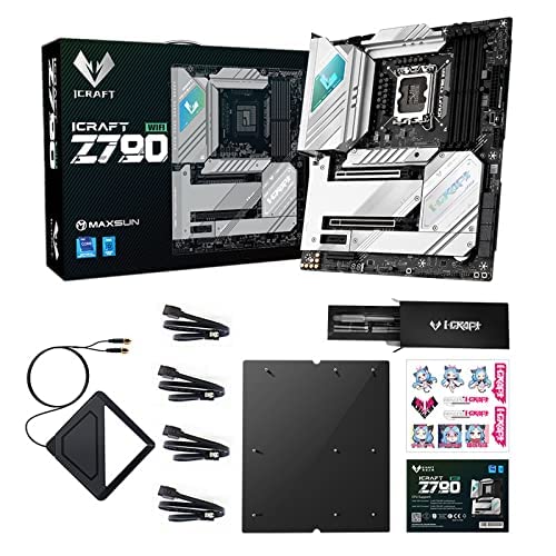 maxsunMotherboard Z790 iCraft WiFi Gaming PC Motherboard, 19+1 Power Stages (ATX, 13th/12th Gen Intel Core, LGA 1700 Socket, DDR5, PCIe 5.0 x16, Dual 2.5G LAN, Quad M.2 Slots, ARGB)